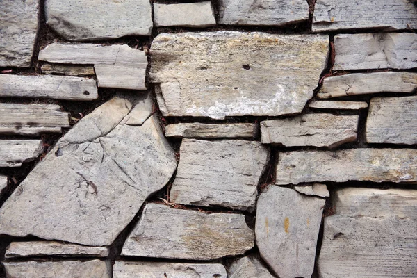 Close Partial View Old Deteriorating Stone Wall — Photo