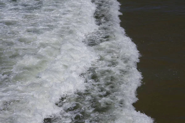 High Angle View Lively Moving Ocean Water Beach — Stockfoto