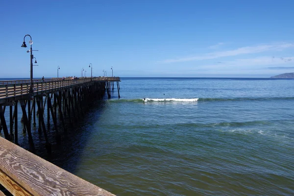 Panoramic View Pier Ocean Bay Blue Sky — ストック写真