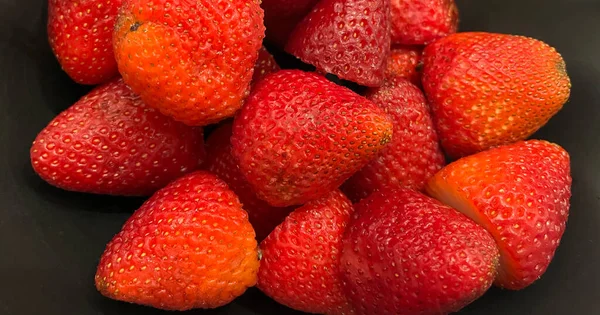 Frische Saftige Reife Erdbeeren Zum Verzehr Bereit — Stockfoto