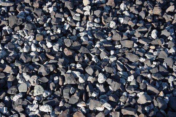 Крупный План Грубых Гравийных Камней Железной Дороги — стоковое фото