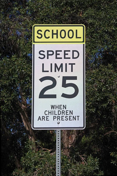 Scuola Limiti Velocità Quando Sono Presenti Bambini — Foto Stock