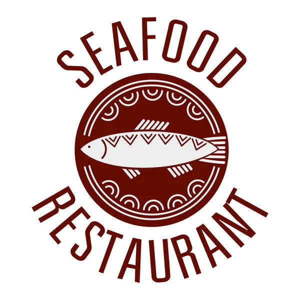 Λογότυπο Εστιατορίου Θαλασσινών Κομψό Σχέδιο Ψάρι Κύκλο Βόρεια Εθνοτική Διαστρωμάτωση — Διανυσματικό Αρχείο