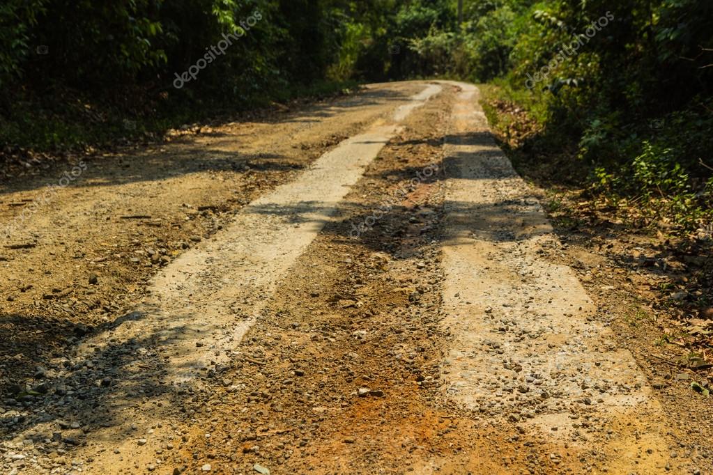 Rural roads in Underdeveloped country,Thailand — Stock Photo