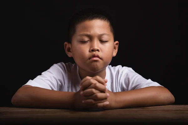 Niño Orando Dios Casa Jornada Mundial Oración Día Internacional Oración — Foto de Stock