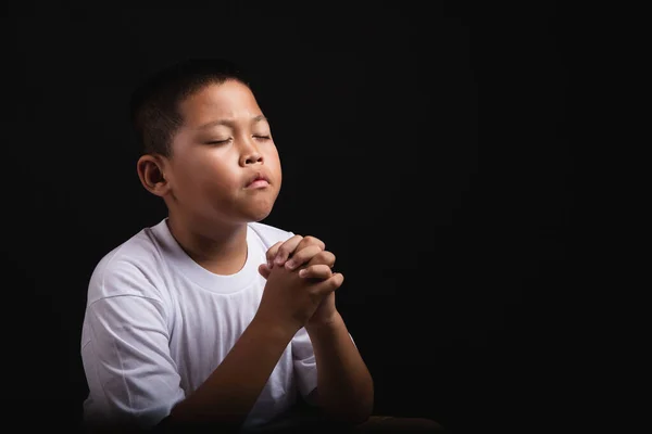 Niño Orando Dios Casa Jornada Mundial Oración Día Internacional Oración — Foto de Stock