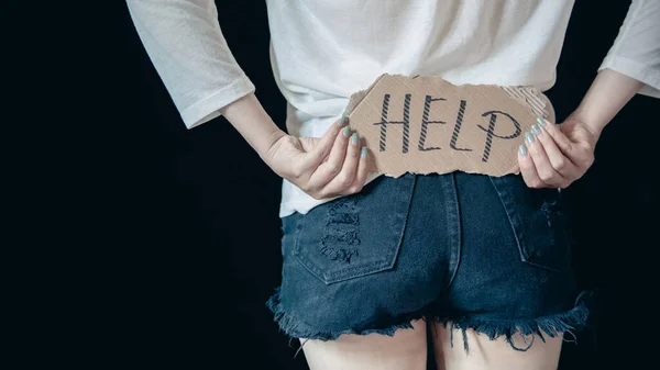 Πορτρέτο Του Μοναχικού Έφηβο Κορίτσι Απελπισία Στέκεται Μόνη Της Θλιβερή — Φωτογραφία Αρχείου