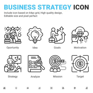 Satır stili izole edilmiş iş stratejisi simgesi. Simge tutkusu, hedefler, hedef çalışması, konferans, sunum, beyin fırtınası oturumu, kişisel odaklanma, takım çalışması ve iş dünyası için birlikte çalışma simgesi