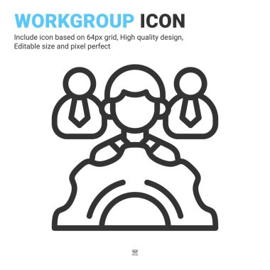 Beyaz arkaplanda izole edilmiş taslak biçimli çalışma grubu simgesi vektörü. Vektör illüstrasyon takım çalışması simgesi simgesi iş, finans, endüstri, şirket, uygulamalar, web ve tüm proje konsepti