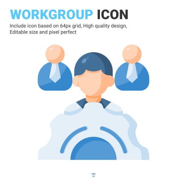 Düz renk biçimli çalışma grubu simgesi vektörü beyaz arkaplanda izole edildi. Vektör illüstrasyon takım çalışması simgesi simgesi iş, finans, endüstri, şirket, uygulamalar, web ve tüm proje konsepti