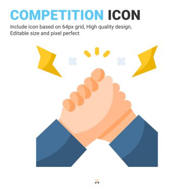 Düz renk tarzına sahip rekabet simgesi vektörü beyaz arkaplanda izole edildi. İş, finans, endüstri, şirket, uygulamalar, web ve tüm projeler için vektör illüstri rekabet simgesi simgesi simgesi konsepti