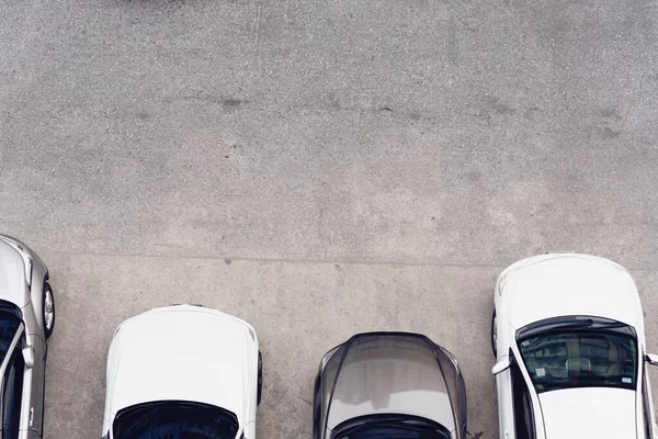 Parkplätze Luftaufnahme Blick Von Oben Auf Einen Parkplatz Voller Fahrzeuge — Stockfoto