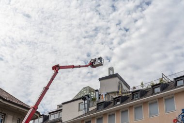 Avrupa 'da Ağır İşçi İnşaat Alanı.
