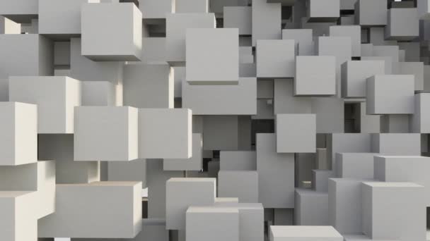 Abstrato Fundo Feito Cubos Brancos Pan Direito Tiro Vídeo Ultra — Vídeo de Stock