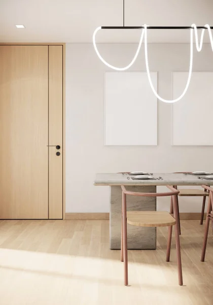 Design Salle Manger Japandi Concept Appartement Scandinave Moderne Fond — Photo