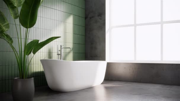 Green Bathroom Concepts Timelapse Video Ultra 3840X2160 Animation Bedroom Design — Stock Video