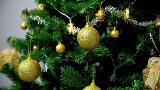 Noel Tatil Kavramları Için Mükemmel Bir Çekim Noel Ağacında Parlayan — Stok video