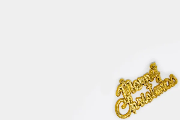 Merry Christmas Decoration White Background Space Text Happy Holiday Concept — Stock Photo, Image
