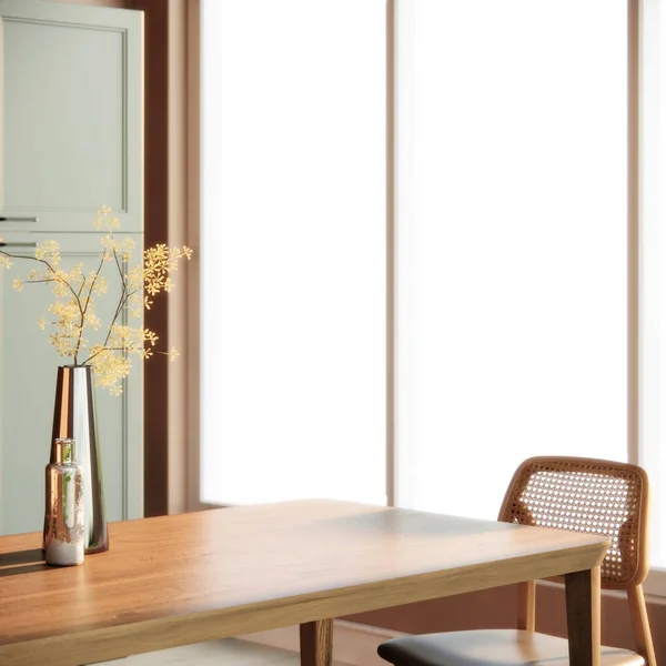 現代のジャパニルームのインテリア現代的なアパートのアイデア3Dレンダリングのクローズアップ — ストック写真