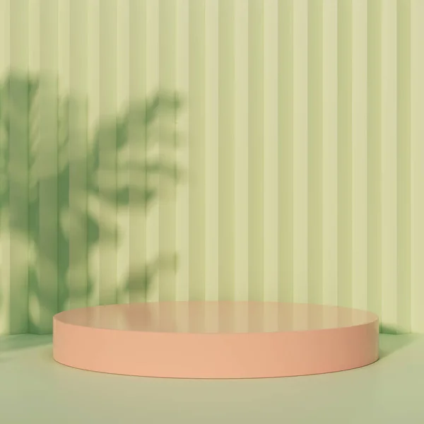 Background Red Pastel Cylinder Podium Stand Stage Product Display Green — Stock fotografie