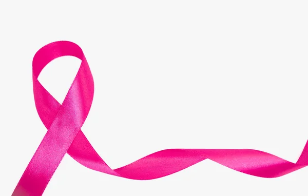 Pink Ribbon Breast Cancer Awareness Symbol White Color Background — Foto de Stock
