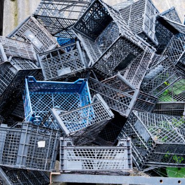 Bir sürü plastik kutu, kopyalama alanı, arkaplan