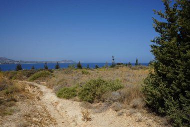 Flag Hill, Kolympia, Rodos ve Yunanistan ile Akdeniz manzaralı muhteşem manzara
