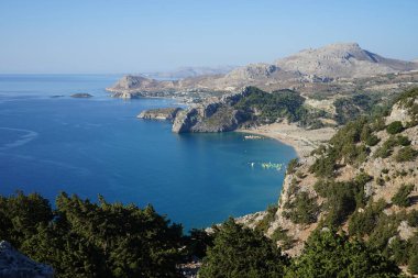 Akdeniz, Kolympia, Rodos ve Yunanistan 'a bakan muhteşem manzara