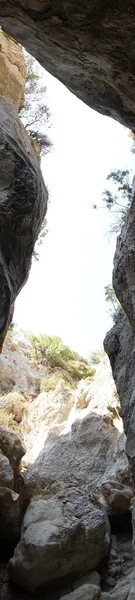 Фото Вертикальної Панорами Вигляд Неба Ущелини Колімпія Родос Греція — стокове фото