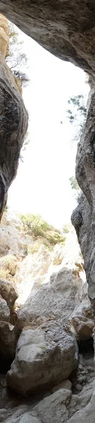Фото Вертикальної Панорами Вигляд Неба Ущелини Колімпія Родос Греція — стокове фото