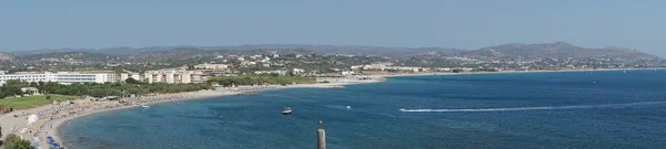 Panorama Photo Beau Paysage Méditerranéen Avec Flag Hill Kolympia Rhodes — Photo