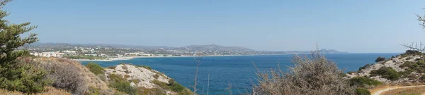 Foto Panorama Hermoso Paisaje Mediterráneo Con Flag Hill Kolympia Rodas —  Fotos de Stock