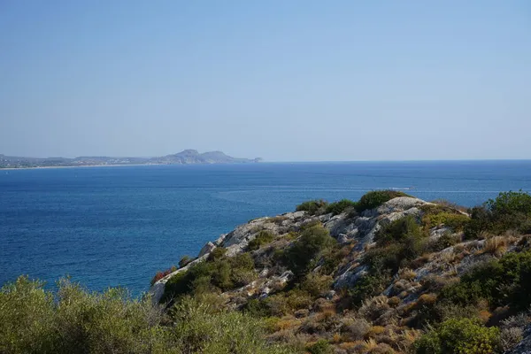 Magnífica Paisagem Mediterrânica Com Vegetação Resistente Seca Numa Pitoresca Área — Fotografia de Stock