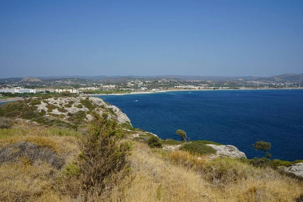 Magnífica Paisagem Mediterrânica Com Vegetação Resistente Seca Numa Pitoresca Área — Fotografia de Stock