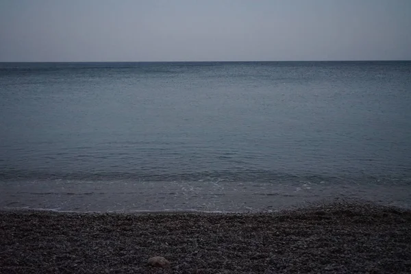 Blick Auf Das Mittelmeer Vom Strand Des Ferienortes Kolimpia Abend — Stockfoto