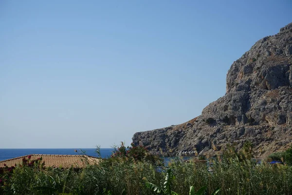 ギリシャのロードス島コリンピア海岸からの海の景色 — ストック写真