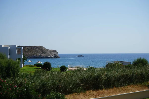 Uitzicht Zee Vanaf Kust Van Kolympia Rhodos Griekenland — Stockfoto