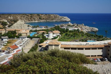 Kolympia, Rodos, Yunanistan kıyılarından deniz manzarası  