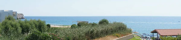 Yunanistan Rodos Kentindeki Kolympia Köyündeki Akdeniz Tatil Beldesinin Fotoğraf Panoraması — Stok fotoğraf