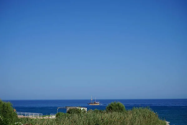 Θέα Στη Θάλασσα Από Την Ακτή Της Κολυμπίας Ρόδος Ελλάδα — Φωτογραφία Αρχείου