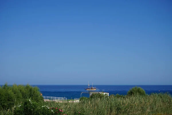 Θέα Στη Θάλασσα Από Την Ακτή Της Κολυμπίας Ρόδος Ελλάδα — Φωτογραφία Αρχείου