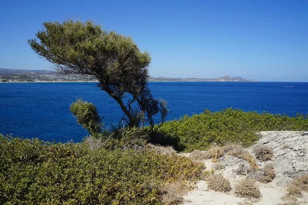 Magnifique Paysage Marin Avec Littoral Rocheux Kolimpia Rhodes Grèce — Photo