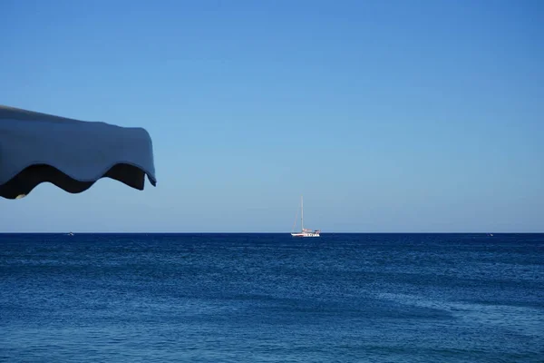 Pohled Moře Lutania Beach Kolimpia Rhodos Greece — Stock fotografie