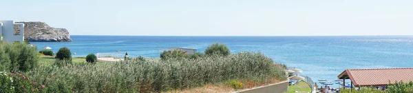 Panorama Photo Vue Sur Mer Depuis Côte Kolympia Rhodes Grèce — Photo