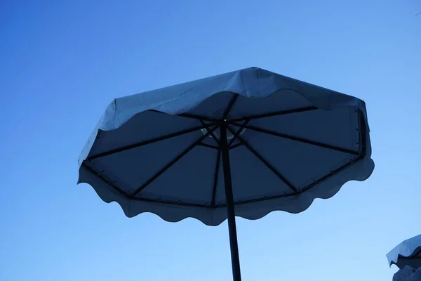 Zon Bescherming Strand Parasols Tegen Hemel Kolympia Rhodos Griekenland — Stockfoto
