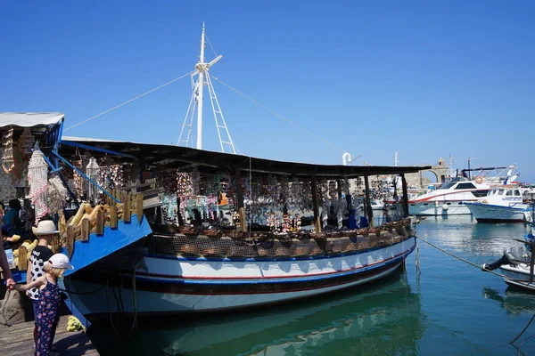 Mandraki Harbor Coast Rhodes Greece — Stock Photo, Image