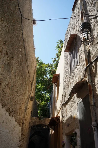 Typische Smalle Straat Middeleeuwse Stad Rhodos Griekenland — Stockfoto