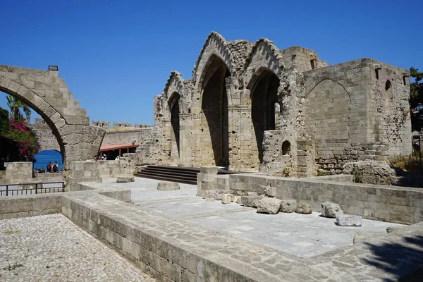 Medieval Church Virgin Historic City Rhodes Greece — 图库照片