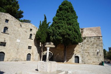 Yunanistan 'ın Rodos kentinde antik mimari 