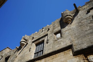 Yunanistan 'ın Rodos kentinde antik mimari 